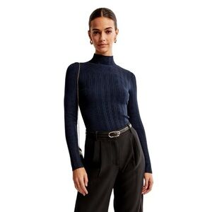 Abercrombie & Fitch Navy Ribbed Knit Top